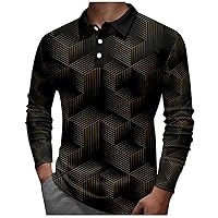 Men's Plus Size Long Sleeve Shirt Lapel Long Sleeve Printed Casual Top Loose Sports Lapel Shirt