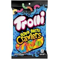 Sour Brite Crawlers Candy, Original Flavored Sour Gummy Worms, 7.2 Ounce