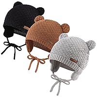 Cute Knitted Boys Girls Christmas Beanie Warm Earflap Winter Hat Infant Toddler Baby Beanie 0-2Y