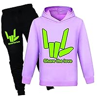 Kids Fall Hooded Long Sleeve Sweatshirts Trendy Tracksuits Casual Comfy Loose Fit Clothing Outfits for Boys