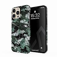 BURGA Phone Case Compatible with iPhone 14 PRO - Hybrid 2-Layer Hard Shell + Silicone Protective Case -Jade Green Military Forest Marble Camo Camouflage - Scratch-Resistant Shockproof Cover