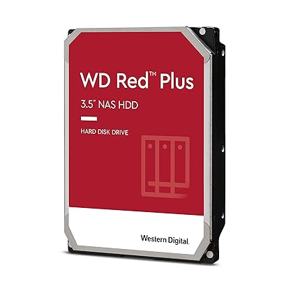 Western Digital 8TB WD Red Plus NAS Internal Hard Drive HDD - 7200 RPM, SATA 6 Gb/s, CMR, 256 MB Cache, 3.5