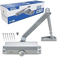 Door Closer (Silver) - Automatic Door Closer Commercial or Residential - UL Listed Grade 1 ADA Commercial Hydraulic Door Closers Certified - FS-1306