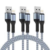 iPhone Charger[Apple MFi Certified] 3Pack 6FT Premium Braided Nylon Lightning Cable Fast Charging iPhone Charger Cord Compatible with iPhones 14 13 12 11 Pro Max XS XR X 8 7 6 5 iPad and More