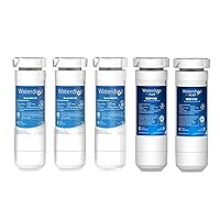 Waterdrop XWF Water Filter for GE® XWF Refrigerator, Replacement for GE® XWF, WR17X30702, NSF 401&53&42 Certified, 5 Filters