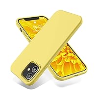 OTOFLY Compatible with iPhone 12 Case and iPhone 12 Pro Case 6.1 inch(2020),[Silky and Soft Touch Series] Premium Soft Liquid Silicone Rubber Full-Body Protective Bumper Case (Yellow)