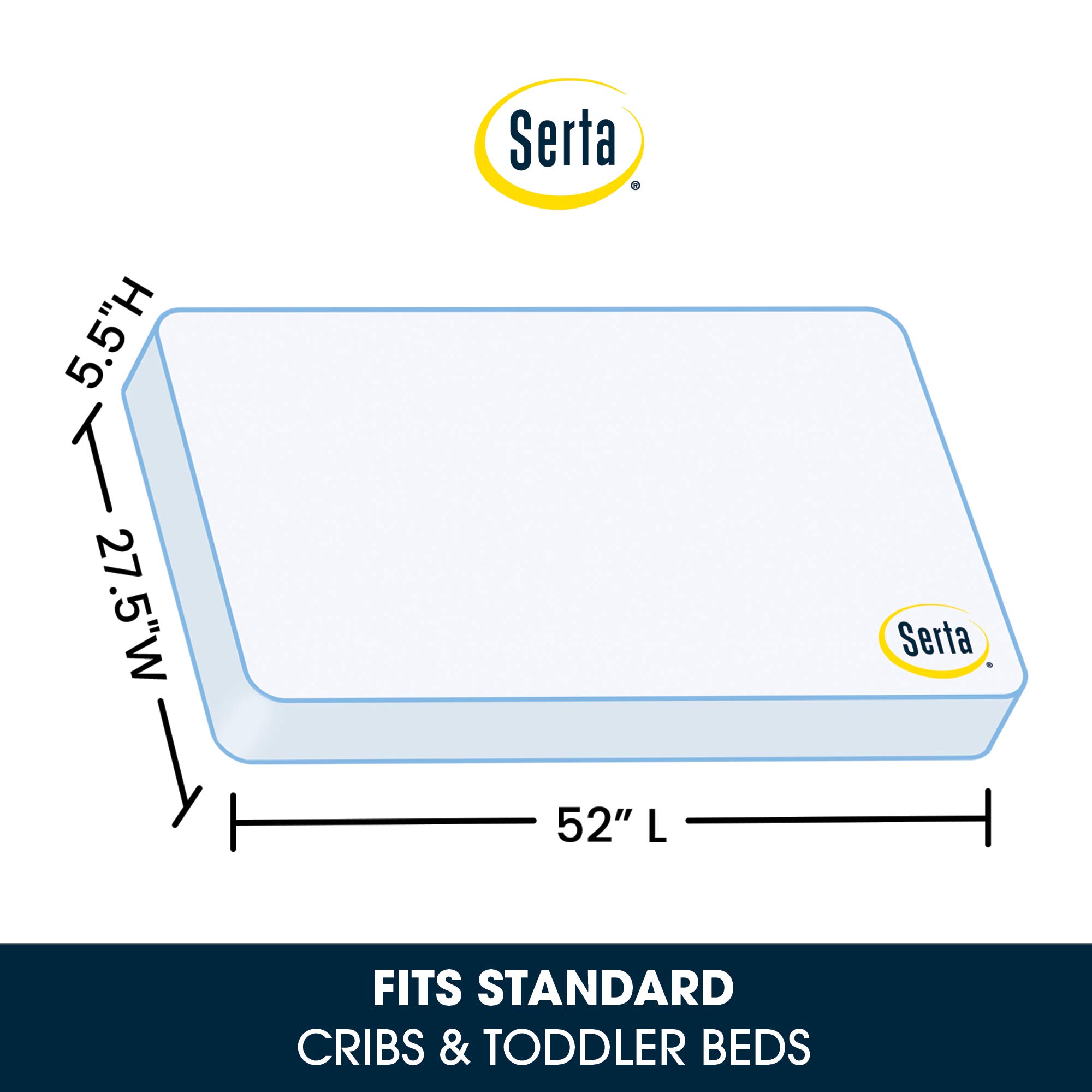 Serta Perfect Start Limited Dual Sided Baby Crib Mattress and Toddler Mattress, Breathable Fiber Core, GREENGUARD Gold Certified, Waterproof, 35 Year Warranty, Made in USA