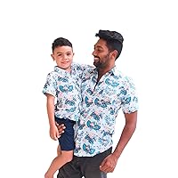 Father & Son Matching Shirts,Father & Son Outfit, Flamingo Shirt, Tropical Shirt,dad & Son Shirts