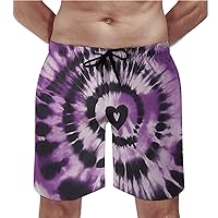 Purple Tie Dye Swim Trunks Quick Dry Summer Beach Swimming Trunks Men's Casual Shorts