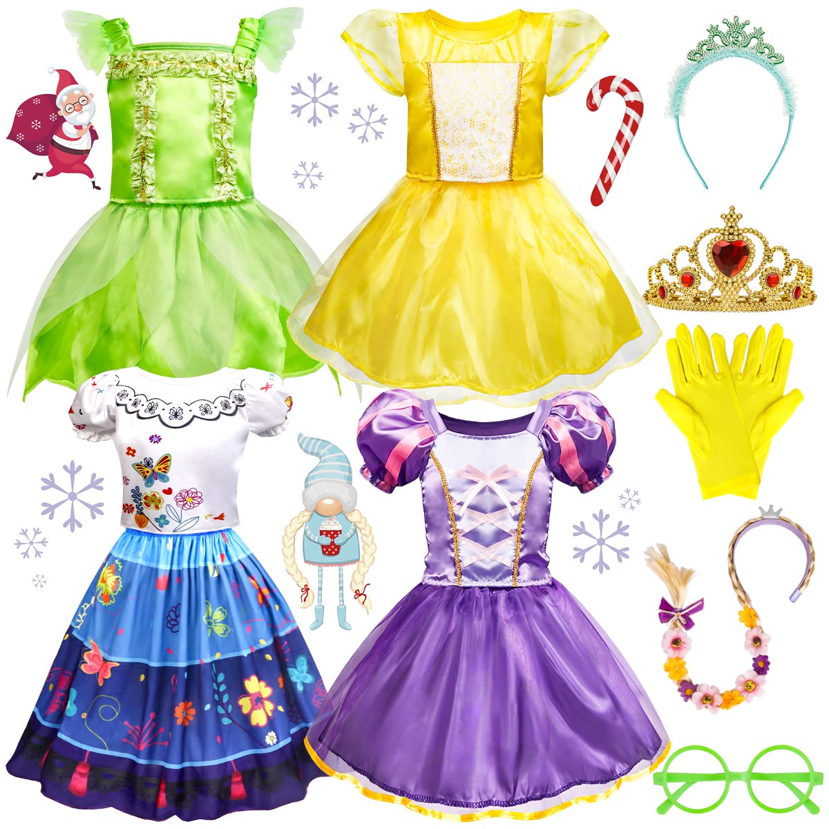 Meland Princess Dress up Trunk - Dress up Clothes for Little Girls - Princess Costume Toy Gift Girls 3-8 Pretend Play
