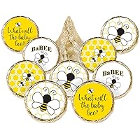 Bee Gender Reveal Party Favor Stickers - 180 Labels