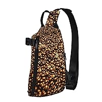 Funny Roasted Coffee Beans Print Crossbody Backpack Cross Pack Lightweight Sling Bag Travel, Hiking