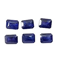 12.70 Ct Natural Deep Blue Sapphire Octagon Shape Size 8x6 mm Cut Faceted Loose Gemstone Best For Making Necklace Jewelry-Matching Color 6 Pcs Sapphire Lot