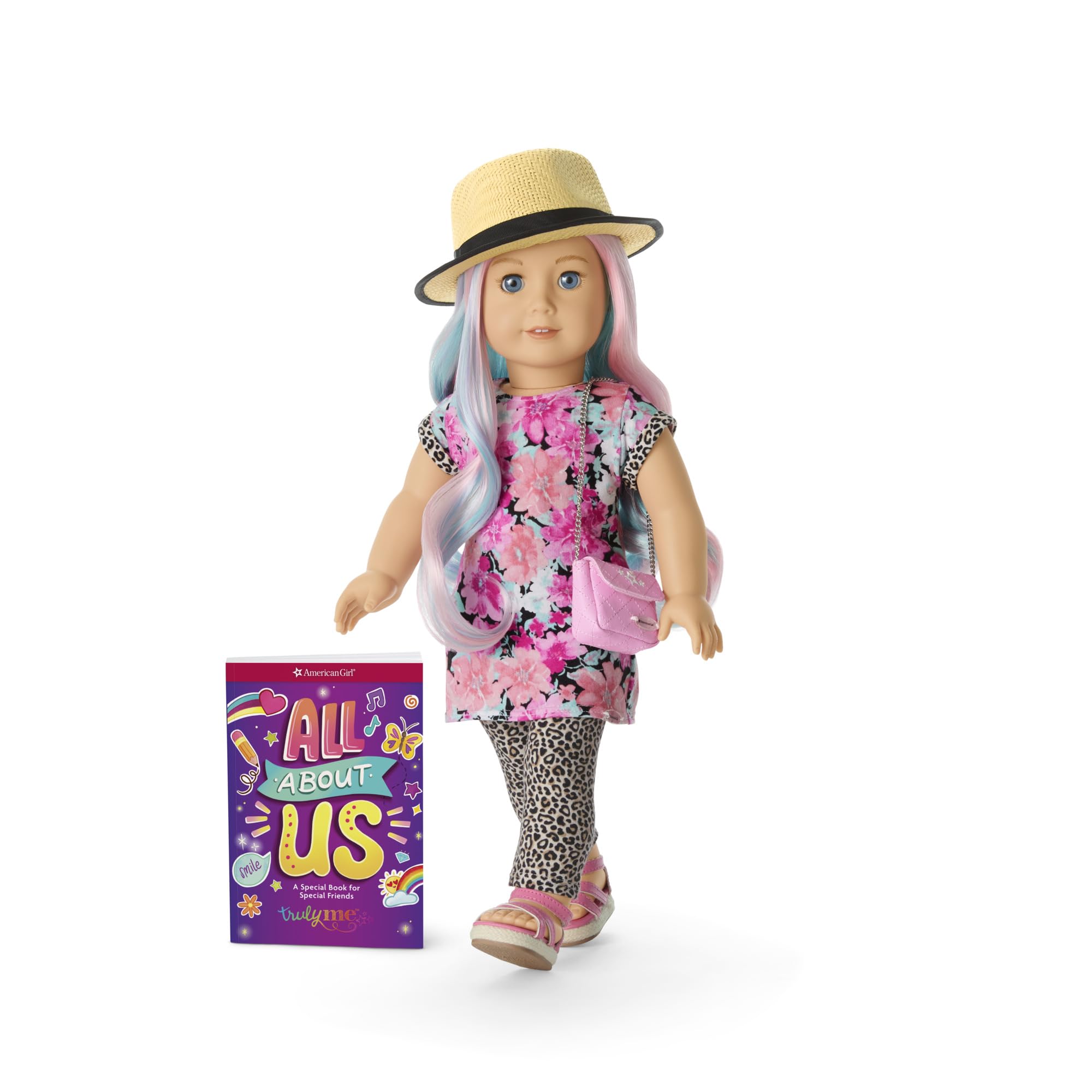 American Girl Truly Me 18-inch Doll #129 with Lt Blue Eyes, Multicolor Hair, Lt Skin with Warm Olive Undertones, for Ages 6+