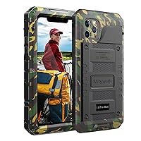 Mitywah Waterproof Case for iPhone 11 Pro Max, Heavy Duty Military Grade Case with Built-in Screen Protector, 360° Full Body Sturdy Metal Frame Protective Armor Case for iPhone 11 Pro Max, Camouflage