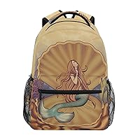 ALAZA Mermaid in the Shell Travel Laptop Backpack Bookbags for College Student