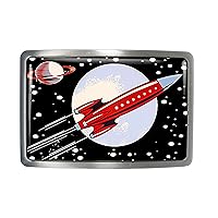 Rocketship Belt Buckle - Retro Spaceship Art Belt Buckle - 5