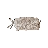 Creative Co-Op Woven Hemp Fiber Zip Pouch with Handle and Cotton Lining, Natural