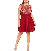 Womens Plus Lace Textured Party Dress