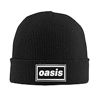 Oas%is Band Knit Beanie Winter Hat for Men Women Warm Stretchable Cuffed Knit Knitted Brimless Caps Black