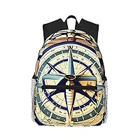 Lightweight Laptop Backpack,Casual Daypack Travel Backpack Bookbag Work Bag for Men and Women-Maritime Sailboat Compass