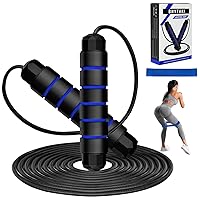 Jump Rope, Tangle-Free Rapid Speed Jumping Rope with Ball Bearings, Skipping Rope with Foam Handles for Women Men Kids, Adjustable Jump Rope for Fitness Workout Aerobic Exercise