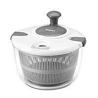 Cuisinart Large Salad Spinner- Wash, Spin & Dry Salad Greens, Fruits & Vegetables, 5qt, CTG-00-SAS (White/Gray)