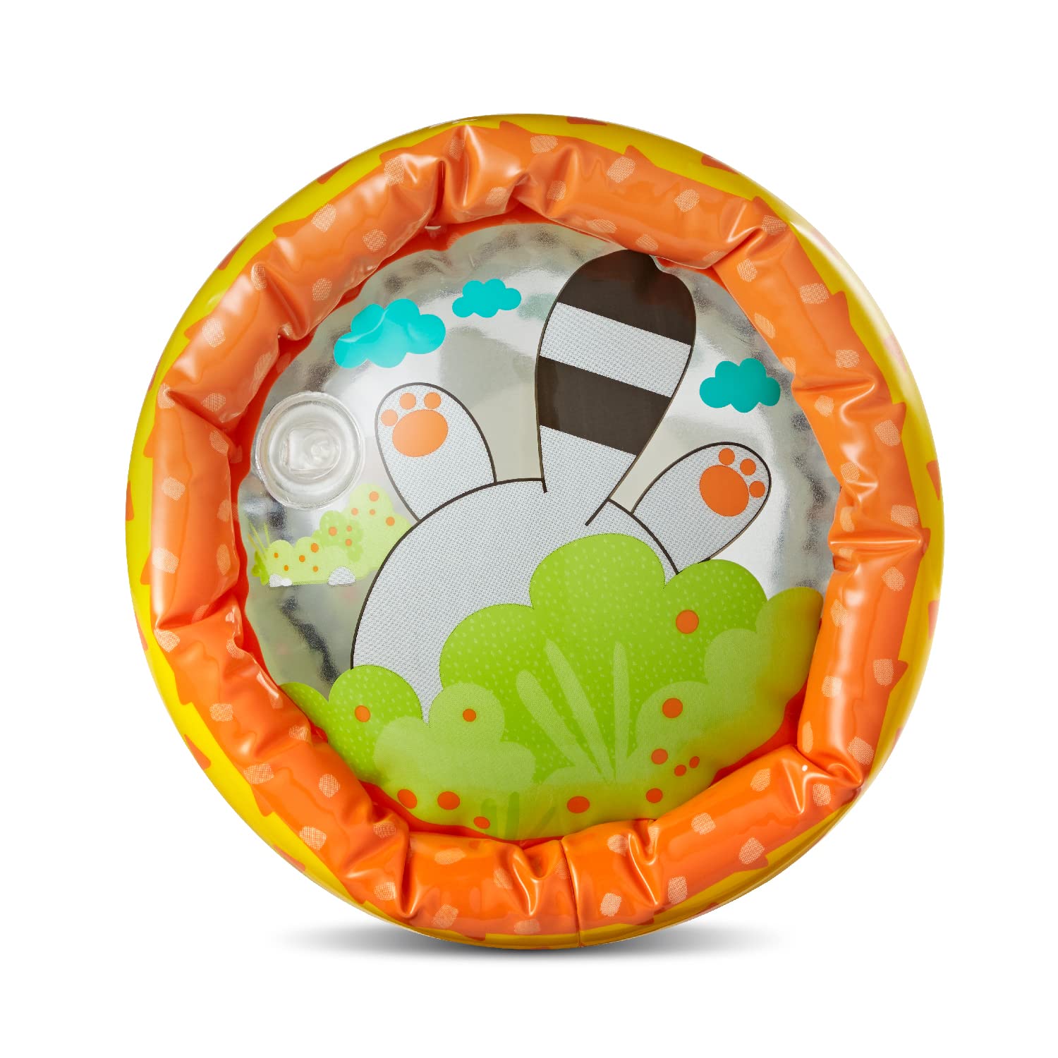 Infantino Jungle Peek & Roll - Encourages Crawling, Inflatable Activity Toy with Bouncing Balls Inside, Fun & Friendly Animal Characters, Helps Gross Motor Skill Development, for Babies 6M+