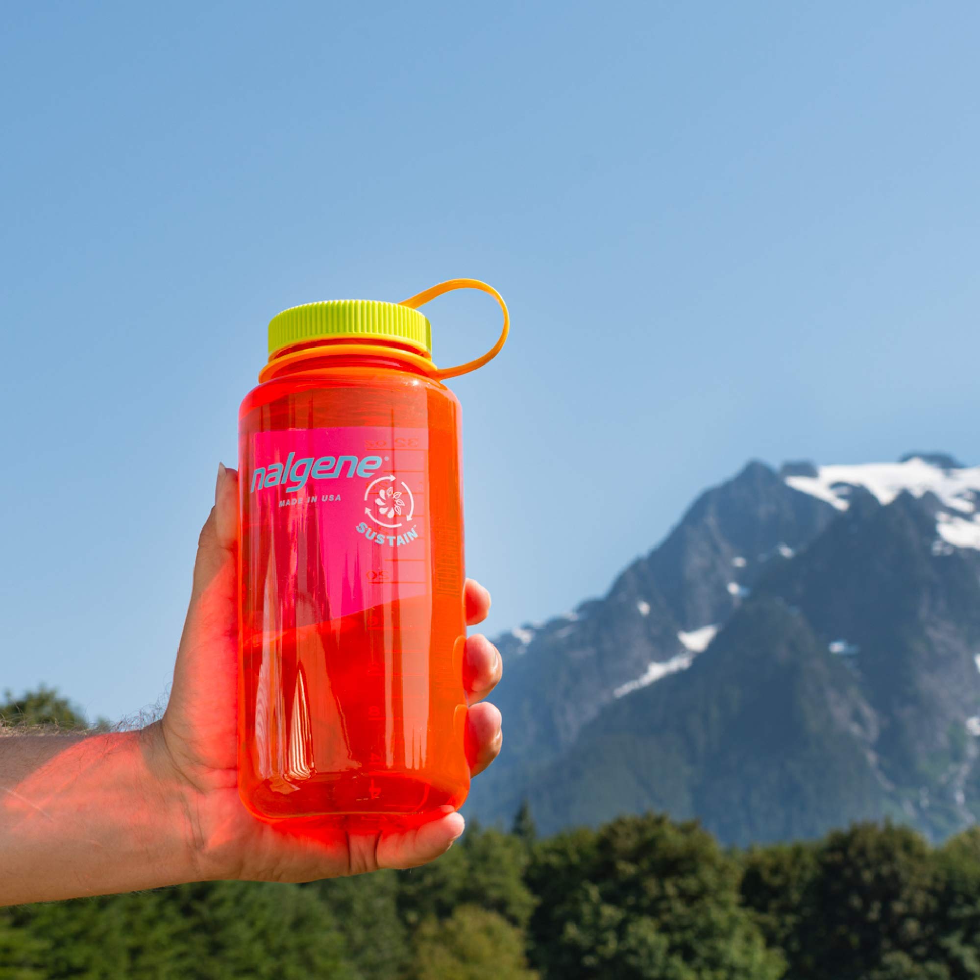 Nalgene Tritan Wide Mouth BPA-Free Water Bottle, Pomegranate, 32 oz