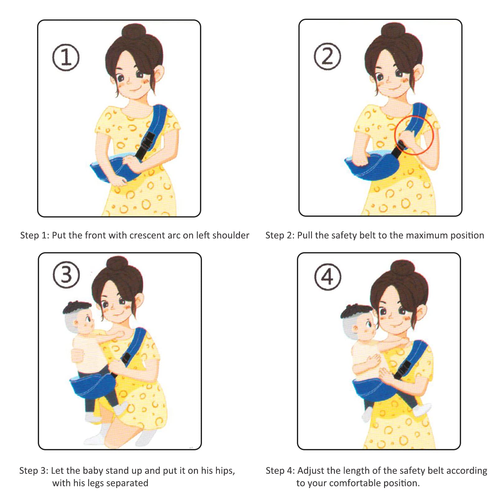 Portable Toddler Carrier, Adjustable Child Sling, Ergonomic One Shoulder Labor-Saving Polyester Half Wrapped Toddler Sling with Anti-Slip Particles, for Toddler, Children 6-36 Months