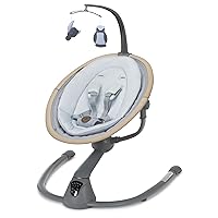 Maxi-Cosi Cassia Baby Swing Classic Slate: Smart Portable Baby Swing with Music, Bluetooth, 360 Rotation, Lightweight & Foldable Swing for Baby