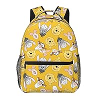 Laptop Backpack Bear and Tiger Pattern Large Capacity Bookbag Durable Daypack Lightweight Boys Girls School Bookbags Portable Travel Bag for College Outdoor Sports