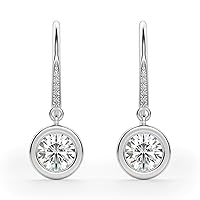 Round Moissanite Stud, 2.00 CT Round Brilliant Cut Wedding Earrings, 925 Silver Stud Earrings, Engagement Bridal Earrings, Perfact for Gift Or As You Want