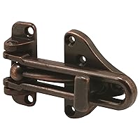 Prime-Line U 11317 Hinged Bar Lock, 3-7/8 In., High Security Door Guard, Diecast Zinc, Classic Bronze Plated Finish (Single Pack)
