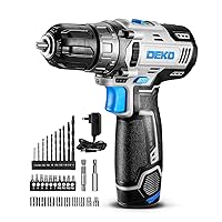 DEKOPRO Cordless Drill, 12V Rechargable Battery Electric Power Impact Drill Driver Set for Home