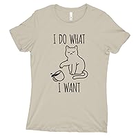 I Do What I Want Cat Shirt Womens Funny Cat Shirts for Women