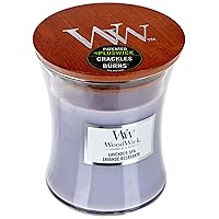 WoodWick Medium Hourglass Candle, Lavender Spa - Premium Soy Blend Wax, Pluswick Innovation, 60 Hour Burn Time