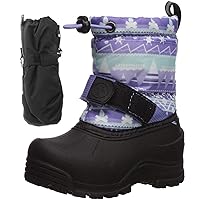 Northside Frosty Winter Snow Boots for Girls with Matching Waterproof Mittens, Size: 11 M US Little Kid - Purple/Mint (Purple)