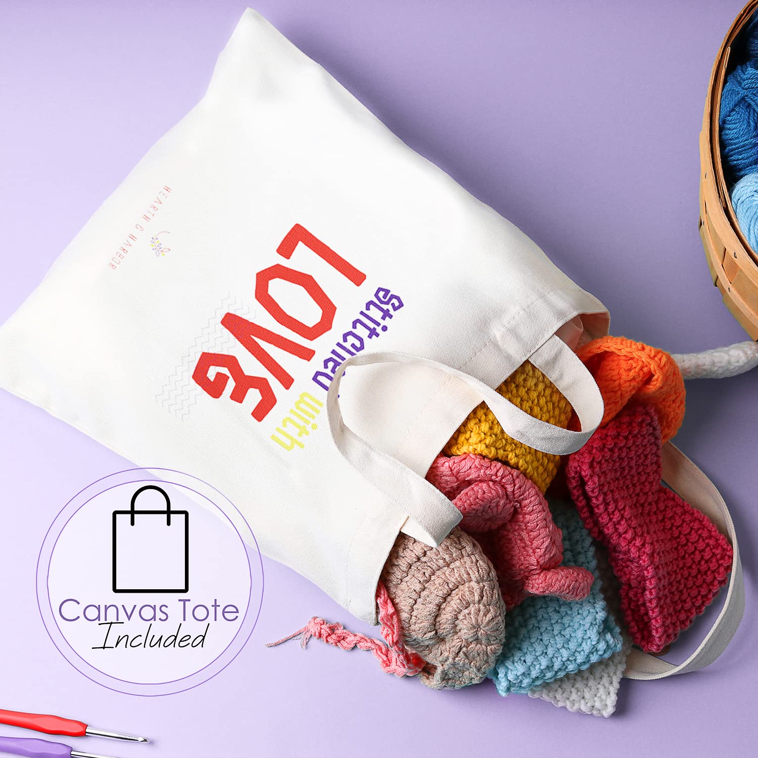Crochet Kit for Beginners Adults – Beginner Crochet Kit for Adults and Kids, Learn to Crochet Kits for Adults Beginner and Professionals – 73 Piece Crochet Set with Crochet Yarn and Crochet Hook Set