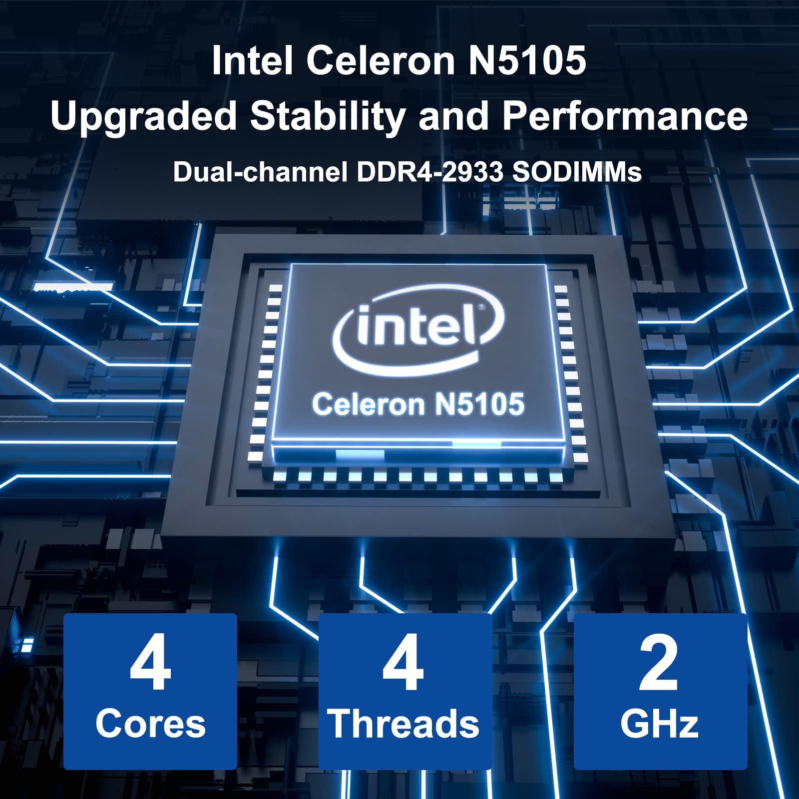 Intel NUC 11, NUC11ATKC4 Atlas Canyon Win11 Pro Mini PC Desktop, 2.0 GHz - 2.9 GHz Burst,Intel Celeron N5105 Processor,4 Core, 4 Thread, 15W, Intel UHD Graphics,450-800 MHz Burst (8GB RAM+256GB SSD)