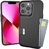 Smartish® iPhone 13 Pro Wallet Case - Wallet Slayer Vol. 1 [Slim + Protective] Credit Card Holder - Drop Tested Hidden Card Slot Cover Compatible with Apple iPhone 13 Pro - Black Tie Affair