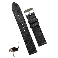 Custom Slim Ostrich Leather Watch Strap Quick Release Flat Exotic for Men Replacement Strap No Padding Thin Wristwatch Band Bespoke Gift Handmade Vietnamese