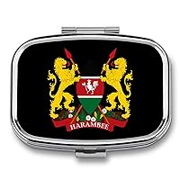 Kenya Coat of Arm Square Pill Box for Purse Pocket 2 Compartment Medicine Tablet Holder Organizer Decorative Pill Case