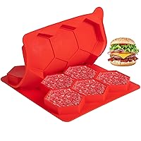 Burger Mold 8 in 1 | Meatball Maker | Hamburger Slider Silicone Mold | Hexagonal Hamburger Patty Maker | Ingenious Non-Stick Burger Press and Freezer Storage