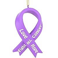 Tree Buddees Love, Hope, Fight All Cancer Donation Ribbon Christmas Ornaments
