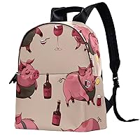 Travel Backpack for Women,Backpack for Men,Cartoon Pink Pig,Backpack