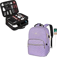 MATEIN Electronics Organizer Travel Case, Water Resistant Cable Organizer Bag for Travel Essentials, Laptop Backpack for Women, Anti Theft 15.6 inch Travel Computer Work Backpack