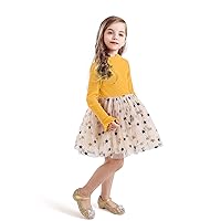 NNJXD Toddler Girl Polka Dotted Multilayer Ruffled Long Sleeve Tutu Party Dresses