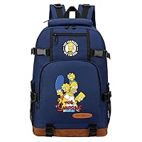 BOLAKE Novelty The Simpsons Printed Backpack Lightweight Travel Knapsack-Waterproof Laptop Bag Casual BookBag for Daily Use