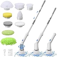 Electric Spin Scrubber Cordless BestMal 9 in 1 Tornado Scrub Shower Scrubber Power Scrubber for Cleaning Electric Scrubber for Cleaning Shower Brush Electric Grout Scrubber Bathroom Cleaning Tools